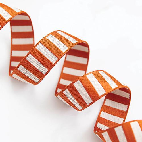 1.5" Bold Stripe Webbing in Saddle/Off White by Stitch Supply Co