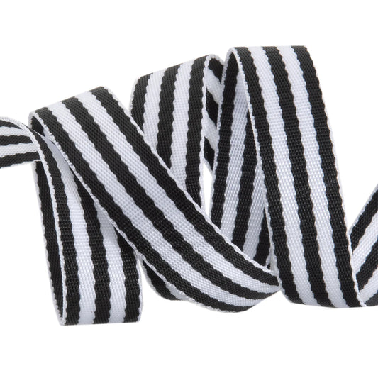 1" Nylon Webbing in Black and White by Tula Pink